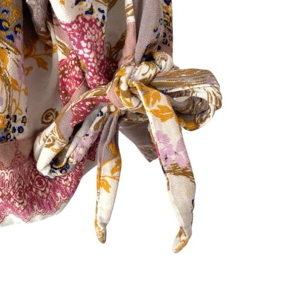 Free People Catch Me If You Can Pink Tie Sleeve Bohemian Top size XS - Picture 4 of 8